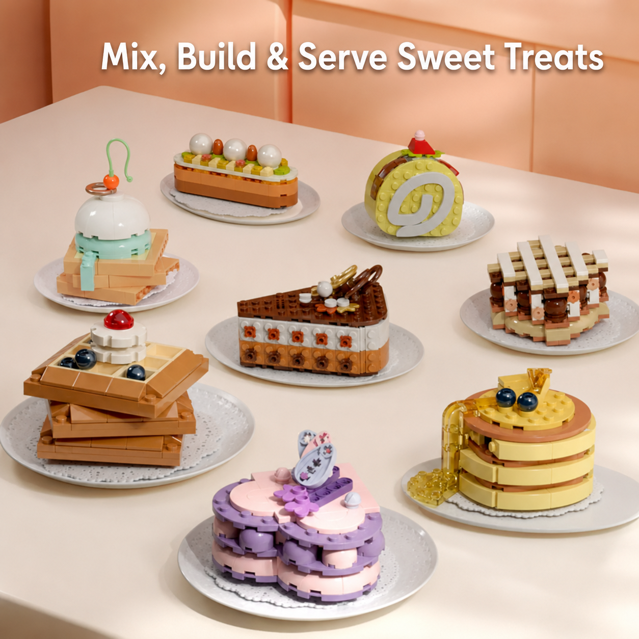 Berry Waffle Building Blocks - Sweet DIY Dessert Display Set