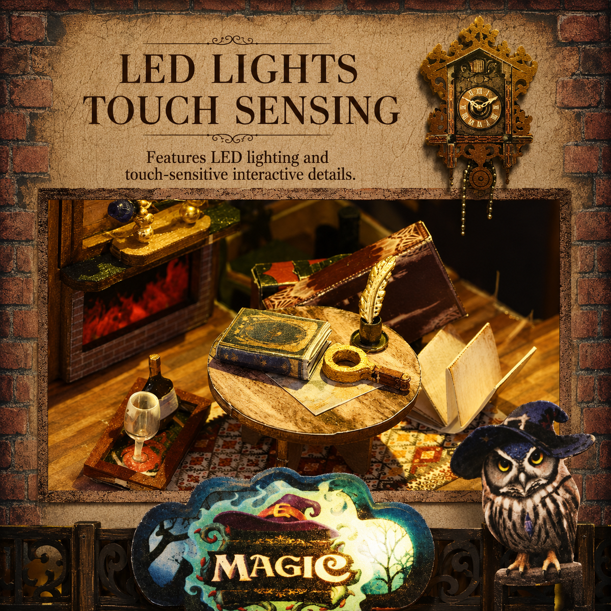 Holo Magic City DIY Miniature House Kit with LED Lights