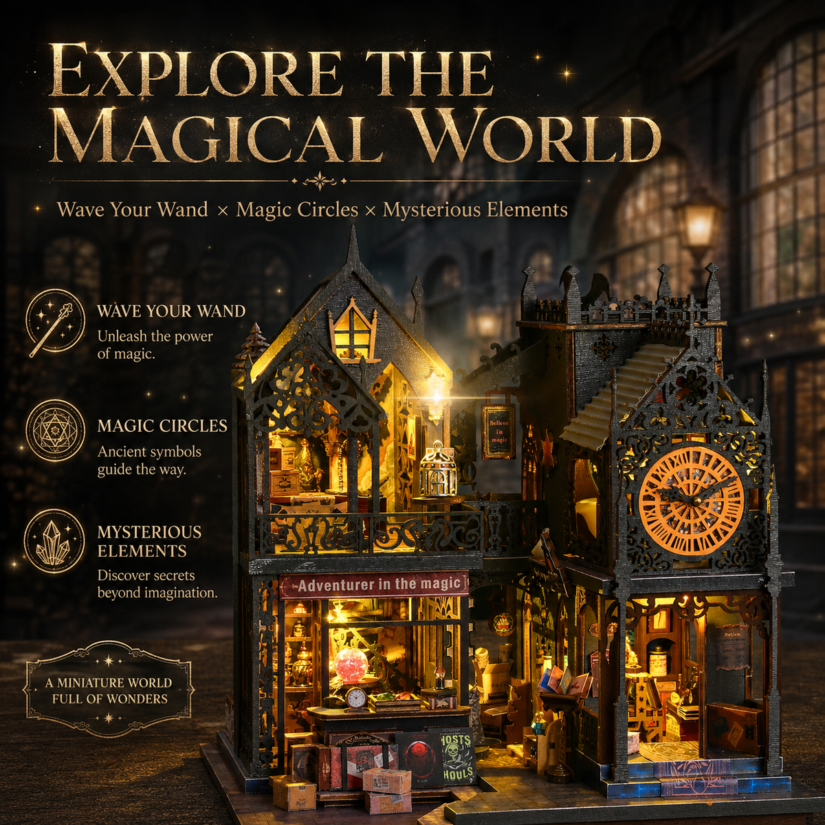 Holo Magic City DIY Miniature House Kit with LED Lights