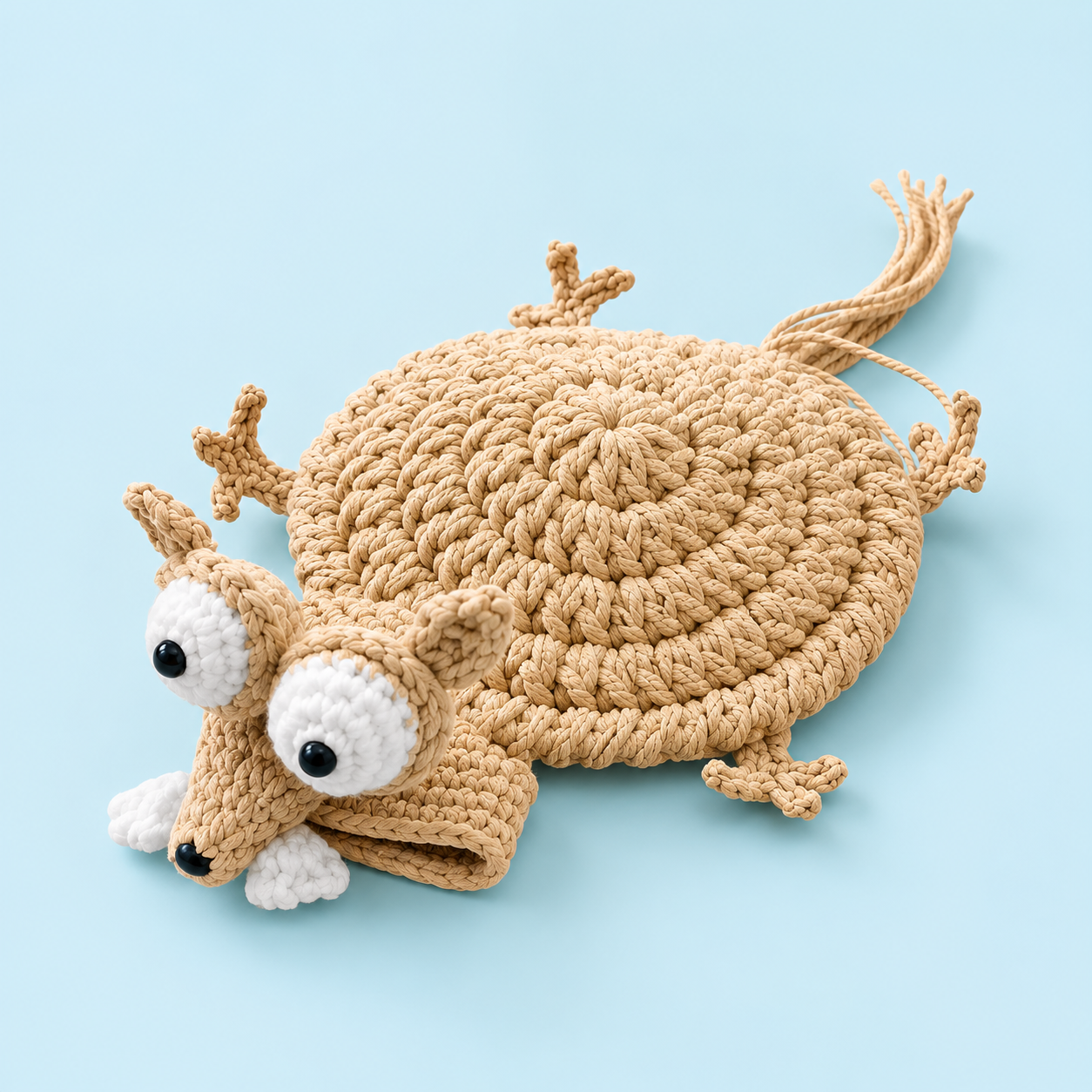 Handmade Crochet Animal Cup Mat Gift Set – Cute Shark & Mouse Coasters