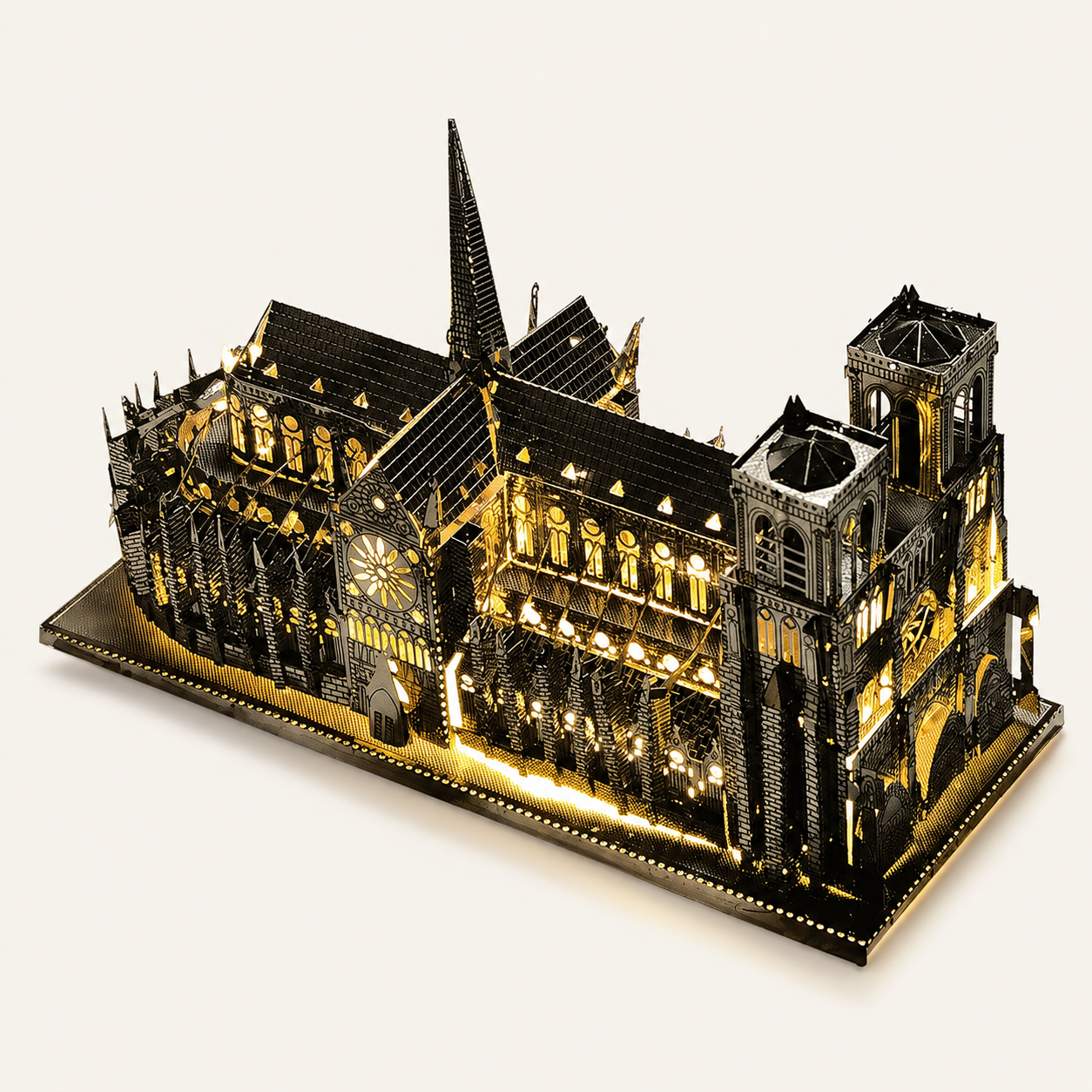 Notre-Dame de Paris DIY 3D Metal Model Kit with LED Lights