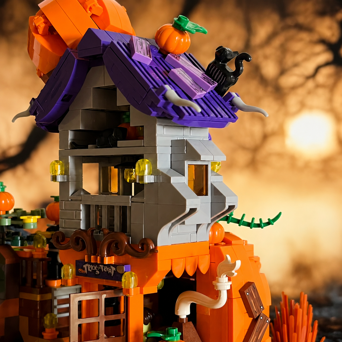 Ensemble de Blocs de Construction Maison Citrouille d'Halloween