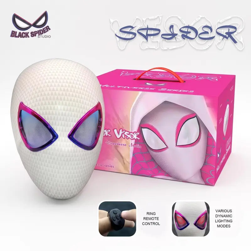 Animated Light-Up Superhero Mask with Ring Remote-Controlled Moving Eyes