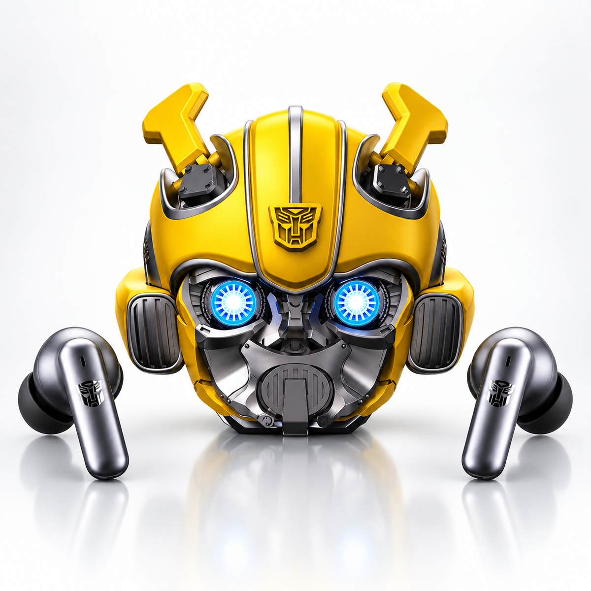 Bumblebee-Inspired True Wireless Earbuds with Display Charging Stand