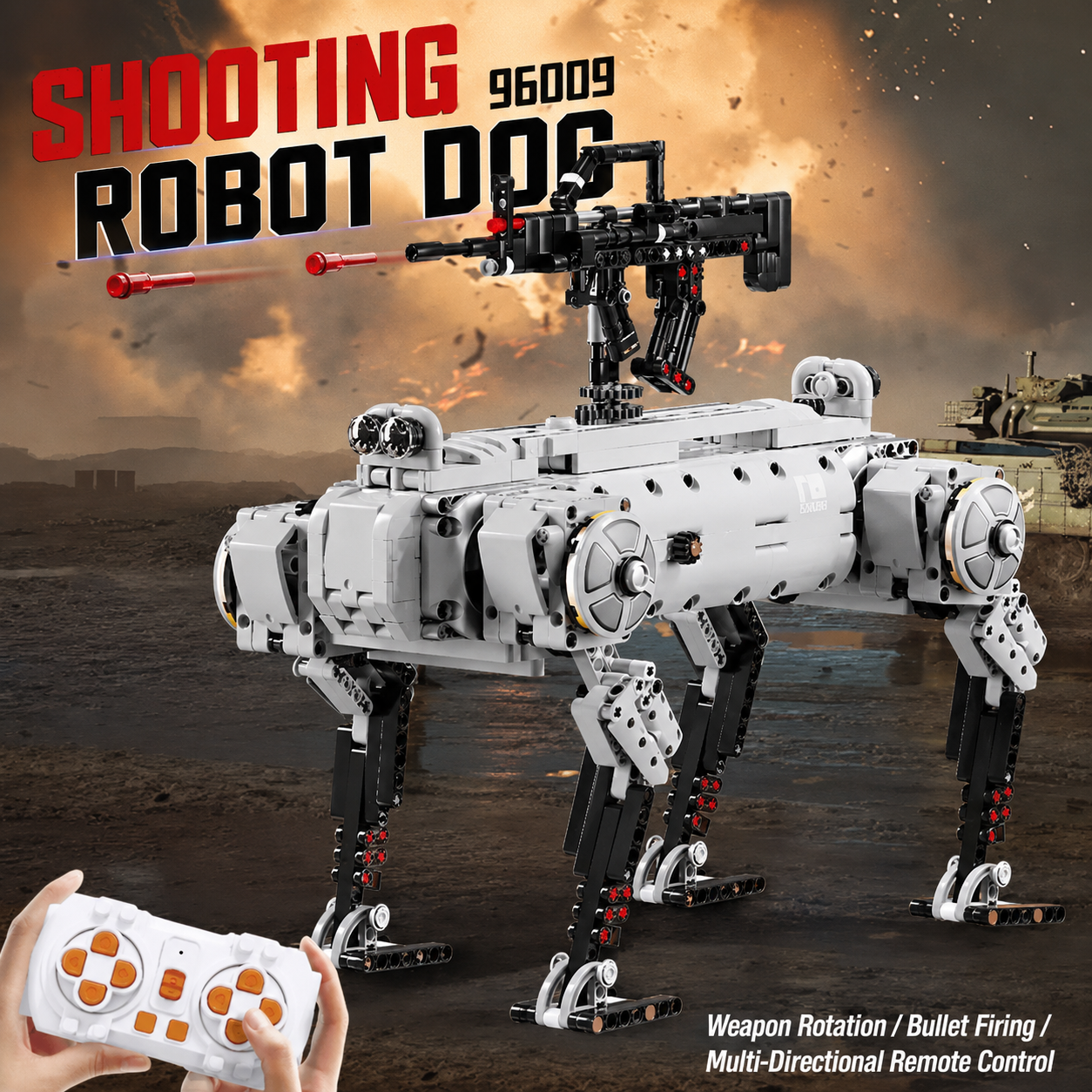 Military Robot Mechanical Dog Electric Remote Control Building Blocks Set