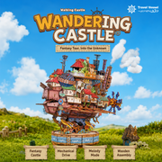 Kit de Puzzle en Bois 3D Château Ambulant avec Lumières, Musique et Mouvement Mécanique