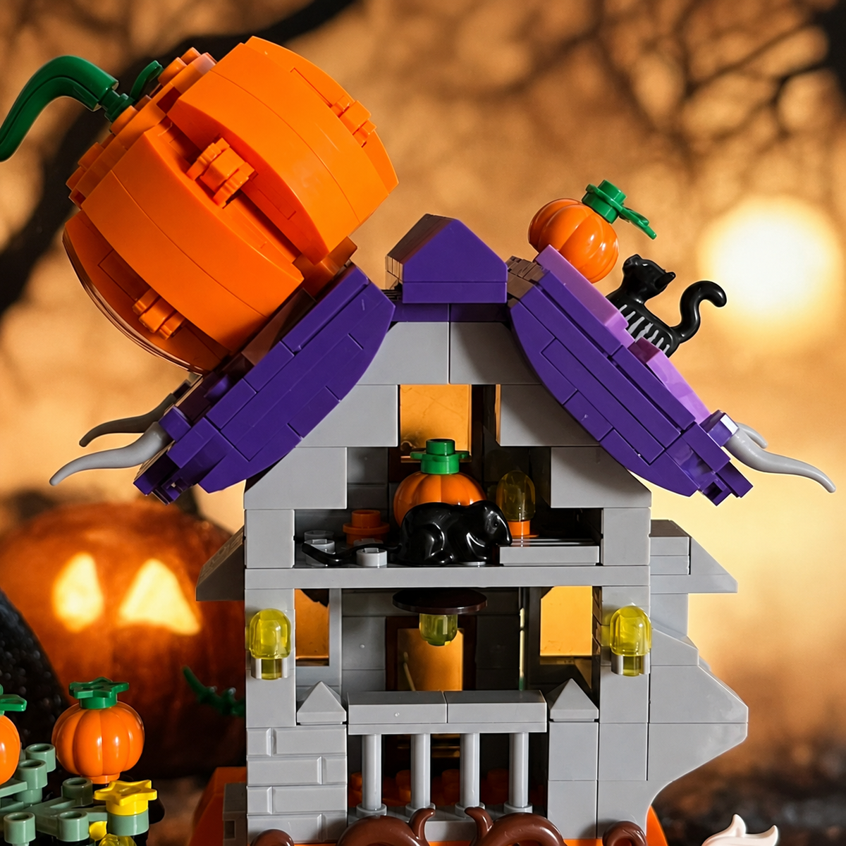 Ensemble de Blocs de Construction Maison Citrouille d'Halloween
