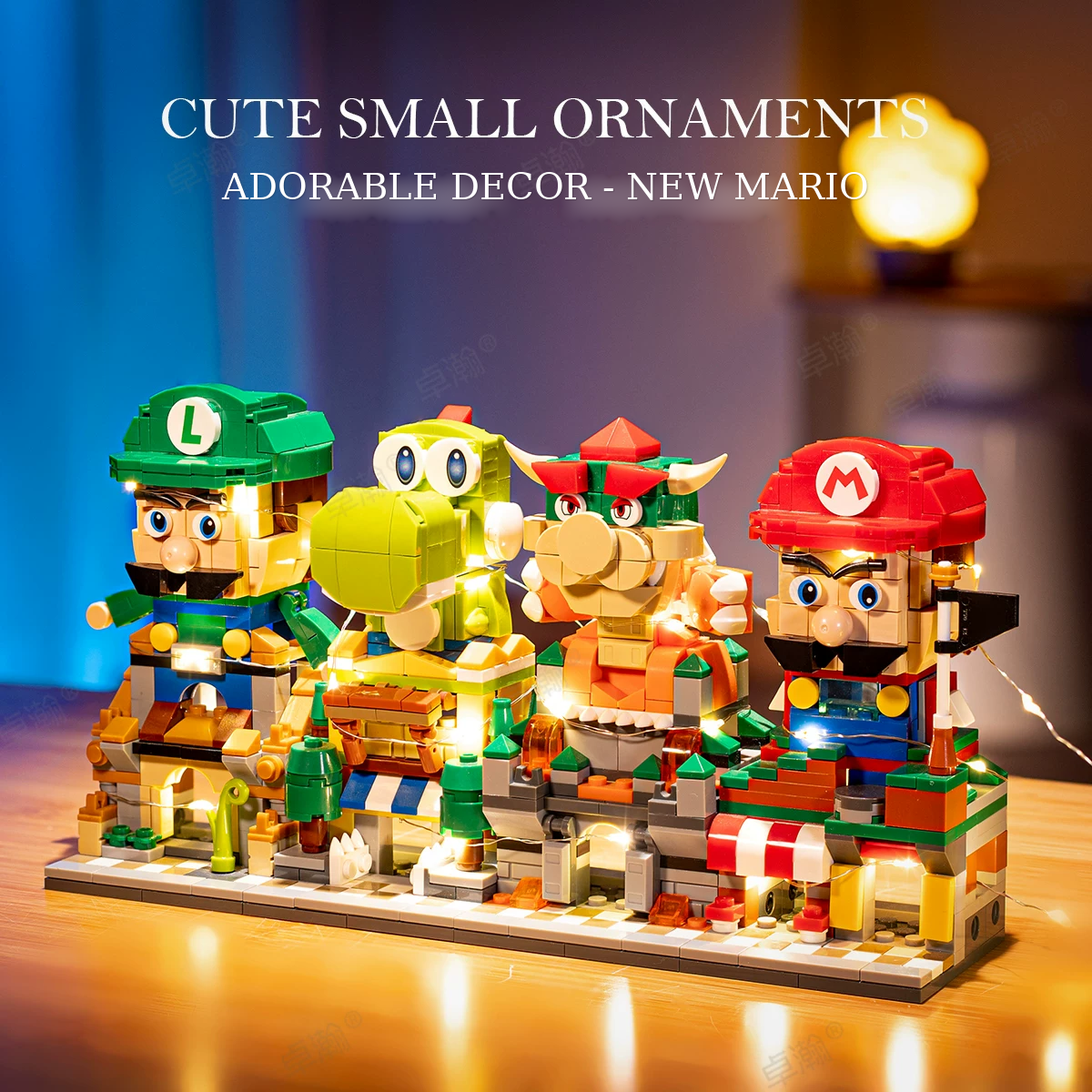 Light-Up Cartoon Brick Street Ornament Set
