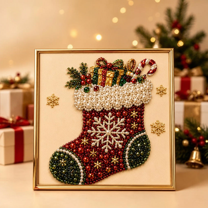 DIY Christmas Pearl Bead Art Kit – Handmade Holiday Hanging Decorations