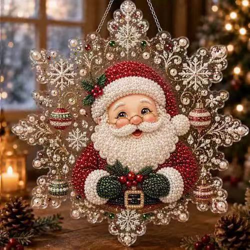 DIY Christmas Pearl Bead Art Kit – Handmade Holiday Hanging Decorations