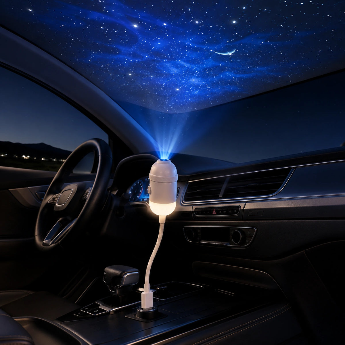 Veilleuse projecteur d'étoiles USB – Lampe de plafond galaxie flexible